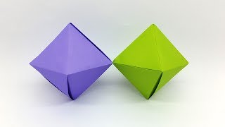 Origami Octahedron Decoration Box Making Tutorial  Easy DIY Crafts [upl. by Plume]