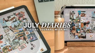 iPad Journal with me July Digital Journal on Goodnotes 6 life lately monthly recap [upl. by Initirb]