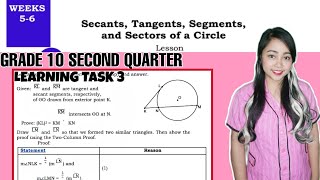 G10 PROVING SECANT AND TANGENT SEGMENTS  Learning Task 3 Week 56 [upl. by Ennyl]