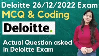 Deloitte 26122022 Actual Question asked  Deloitte Technical MCQ amp Coding Questions [upl. by Acirrehs]