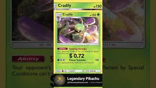 TOP RARE CARD CRADILY POKEMON pokemon pokemongo pokémon tcgshorts PokeBeardTCG TCGcard [upl. by Aneeuq]