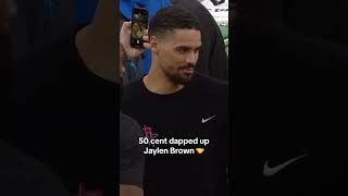 50 Cent dapped up Jaylen Brown  explore foryou shortsfeed [upl. by Selry]