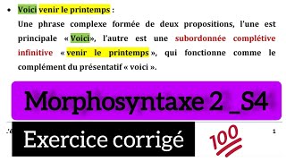 exercice corrigé morphosyntaxe 2 S4 Études française [upl. by Derina]