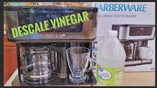 DESCALE WITH VINEGAR Farberware Dual Brew 12 Cup Coffee Maker K Cup Pod Machine Quick Fix [upl. by Olin106]