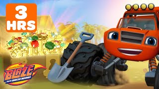 Blaze Finds Treasure Races Rescues amp Missions 💨 w AJ  3 Hours  Blaze and the Monster Machines [upl. by Ramburt]