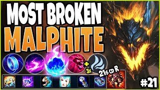 21s R CD MOST BROKEN BUILD LoL Meta Malphite Season 10 Build Guide 21 Top Malphite s10 Gameplay [upl. by Hafler933]