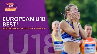 European U18 best 🔥 1286 for Frlickova in the 100m hurdles heats 🤯 Banska Bystrica 2024 [upl. by Haem121]