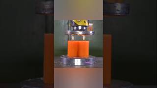 Hydraulic press vs candles 🕯️ experiment satisfying hydraulicpress youtubeshorts crushing [upl. by Winstonn686]