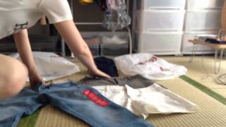 ユニクロ ジーンズ ショートパンツ 開封動画 Uniqlo Jeans Shorts Pants Unboxing [upl. by Noemad142]