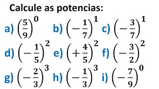 Operações com Frações  Calcule as Potências [upl. by Enomis]