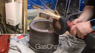 Viessmann Vitodens 100 Heat Exchanger  Cutting up the heating exchanger [upl. by German]