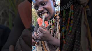 See how Hadza women cooks their favorite meal today and share it So delicious 😋😋food hadzabetribe [upl. by Catto]