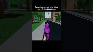 People can NOT stay out of the bike lane dude roblox purpleguy robloxmemes realmrampage foryou [upl. by Audwin613]