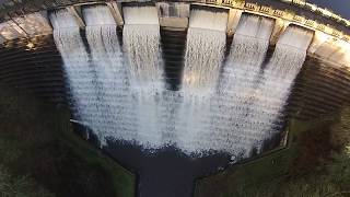 Ryburn Dam after floods Calderdale West Yorkshire UK 271215 [upl. by Louie]