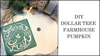 DIY Dollar Tree Farmhouse Pumpkin  Fall Decor  Dollar Tree Fall  Neutral Decor [upl. by Nylednarb]