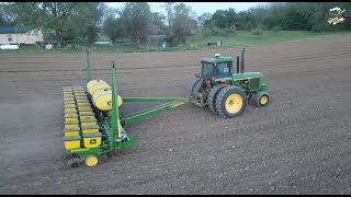 John Deere 4440 Tractor Planting Corn near Arcanum Ohio [upl. by Laidlaw439]