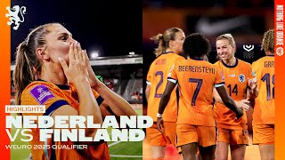 Important win 📈 debut De Jong 🌟 amp Liekes final home game 🧡  Highlights Nederland  Finland [upl. by Conni]