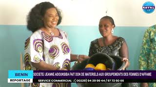 SOCIETE  JEANNE ADOUNSIBA FAIT DON DE MATERIELS AUX GROUPEMENTS DES FEMMES DAFFAME [upl. by Margaux]