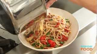 Linguine with Tapenade Tomatoes and Arugula  Everyday Food with Sarah Carey [upl. by Hedley]