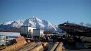 Douglas DC4  C54 taking off from Palmer Alaska [upl. by Lida]