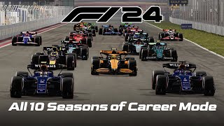 F1 24  All 10 Seasons of Driver Career Mode [upl. by Drobman818]