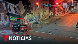 Persecución policial en Baltimore deja una víctima mortal  Noticias Telemundo [upl. by Nala472]