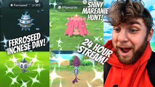 ✨Ferroseed Incense Day Shiny Mareanie Hunt and SHINY Hunting For 24 HOURS STRAIGHT✨ [upl. by Fancy]