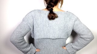 How to Loom Knit a Sweater  Pullover  Jersey DIY Tutorial [upl. by Launamme]