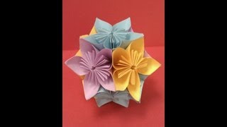 DIY How to Fold an Origami Kusudama Flower Ball Easy Paper Craft [upl. by Armillda]