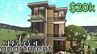 Building a Bloxburg APARTMENT Modern  Build Tutorial WITH VOICE [upl. by Asilahs499]