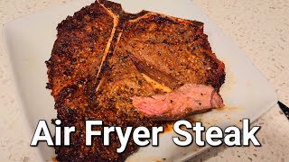 PorterHouse Steak in the Ninja Air Fryer  Easy Recipe  Cook With Me [upl. by Kcoj]