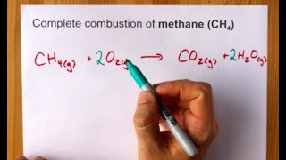 Complete Combustion of Methane CH4 Balanced Equation [upl. by Ellery]