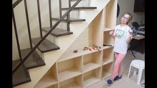 Building Shelves under the Staircase with Storage  DA Santos [upl. by Dene655]