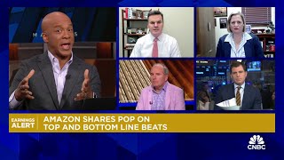 Amazon shares pop on top and bottom line beats [upl. by Couture163]