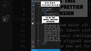 How to formatbeautify code in VS code html css javascript vscode tipsandtricks [upl. by Nilram]