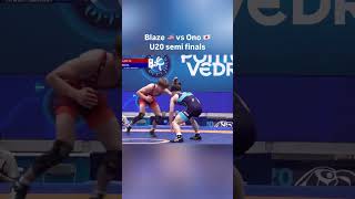 Blaze 🇺🇲vs ono 🇯🇵 U20 semi finals mma wrestling boxing [upl. by Dupuy77]