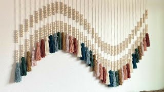 Large Macrame wall hanging Boho decor macrameDIY معلقة جدارية مكرمية للعيد [upl. by Ariaec]