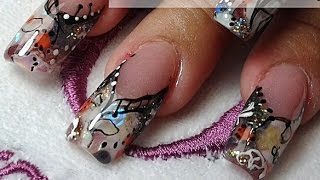 uñas acrilicas paso a paso 2017 como hacer decorado faciles y bonitas [upl. by Eneryt]