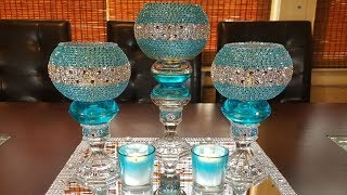 centerpiece ideas DIY glamorous candleholder centerpiece [upl. by Ruthanne]