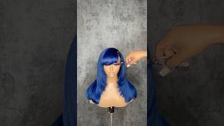 💙 Style blue closure wig with me wigs hairtutorial shorts [upl. by Atiuqahs]