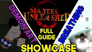 Slayers UnleashedFull Guide And All Breathing And Demon Art Showcase [upl. by Acsehcnarf]