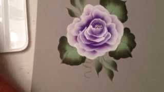 One Stroke How to Paint a Rose by April Numamoto [upl. by Ahsinyar]