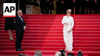 Meryl Streep Greta Gerwig shine on Cannes Film Festival red carpet [upl. by Yellek]