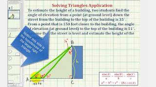 Ex Law of Sines to Determine a Height of a Building Given Two Angles of Elevation [upl. by Harper]