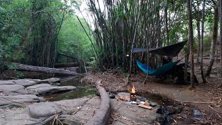 Solo Hammock Camping Sounds Of Running Water [upl. by Othello654]