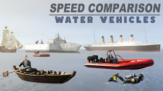 Water Vehicles Speed Comparison  Speed of Water Machines 3D Comparison [upl. by Paluas]