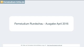 Fernstudium Rundschau April 2016 [upl. by Anahsek519]