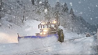 Snow Plowing in Snowfall Time  Snowplow in Winter 2024  Heavy Snow Cleaning  Snow Removal on Road [upl. by Waltner]