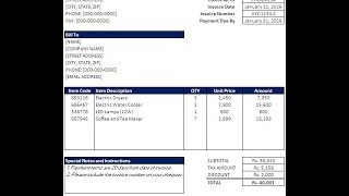 How to Create an Invoice Template in Excel [upl. by Budde]