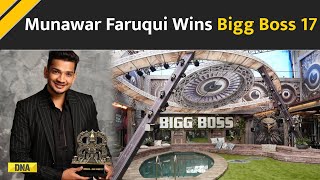 Bigg Boss 17 Winner Munawar Faruqui Lifts The BB 17 Trophy Beats Abhishek Kumar [upl. by Wooldridge]